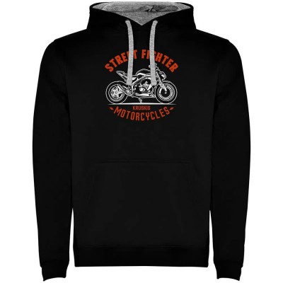 суичър,мъжки,пуловери,kruskis,street,fighter,two,colour,hoodie,black,(black,grey)