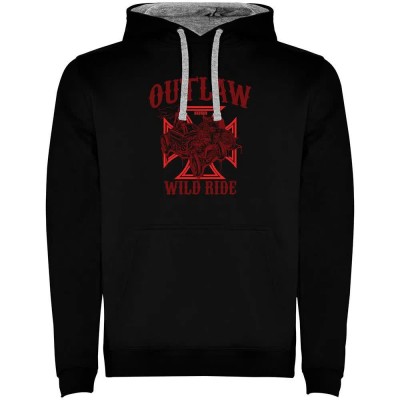 суичър,мъжки,пуловери,kruskis,wild,ride,two,colour,hoodie,black,grey,(black)