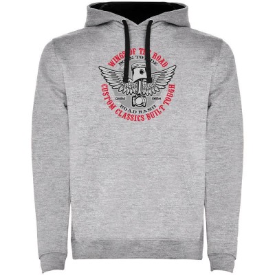 суичър,мъжки,пуловери,kruskis,wings,of,road,two,colour,hoodie,heather,grey,black,(grey)