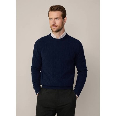блуза,мъжки,пуловери,hackett,cable,sweater,blue