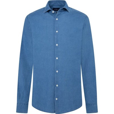 риза,с,дълъг,ръкав,мъжки,ризи,hackett,essential,long,sleeve,shirt,mid,blue,(blue)