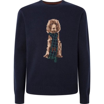 блуза,мъжки,пуловери,hackett,harry,intarsia,sweater,blue