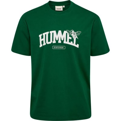 тениска,мъжки,тениски,hummel,university,bee,short,sleeve,t,shirt,white,(dark,green,dark,green)