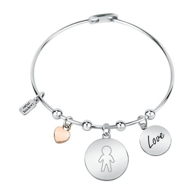 бижутерия,le,petite,story,bangle,family,s.s,love,heart,bracelet,silver,(rose,gold,pink)