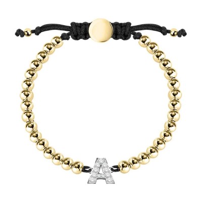 бижутерия,le,petite,story,boules,letter,a,bracelet,golden,(black,golden)