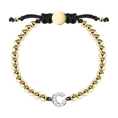 бижутерия,le,petite,story,boules,letter,c,bracelet,golden,(black,golden)