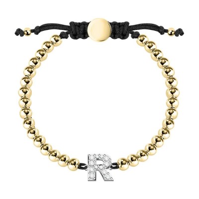 бижутерия,le,petite,story,boules,letter,r,bracelet,golden,(black,golden)