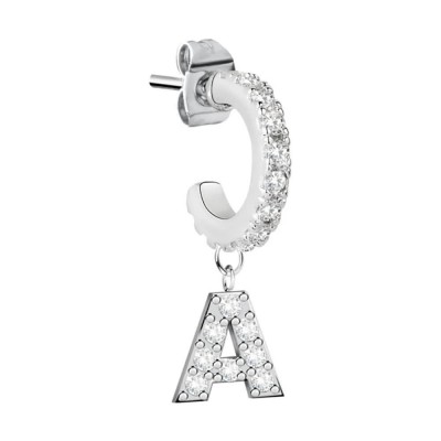 бижутерия,le,petite,story,hoop,letter,a,earrings,silver,(white)
