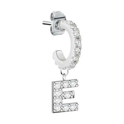бижутерия,le,petite,story,hoop,letter,e,earrings,silver,(white)