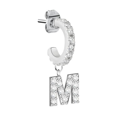 бижутерия,le,petite,story,hoop,letter,m,earrings,silver,(white)