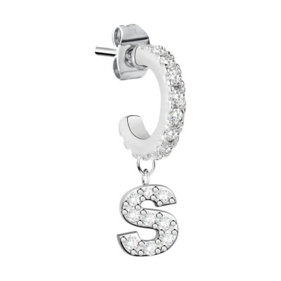 бижутерия,le,petite,story,hoop,letter,s,earrings,silver,(white)