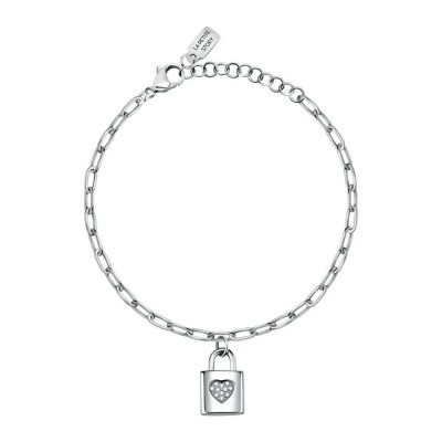 бижутерия,le,petite,story,padlock,heart,crys,bracelet,silver,(white)