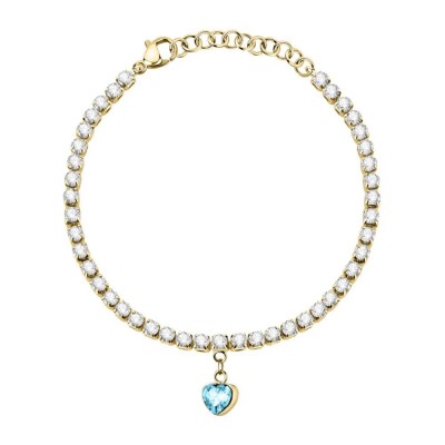 бижутерия,le,petite,story,tennis,love,steel,cryst,acqu,heart,bracelet,golden,(blue)