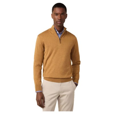 блуза,мъжки,пуловери,façonnable,cosilk,half,zip,sweater,brown,(soft,yellow)