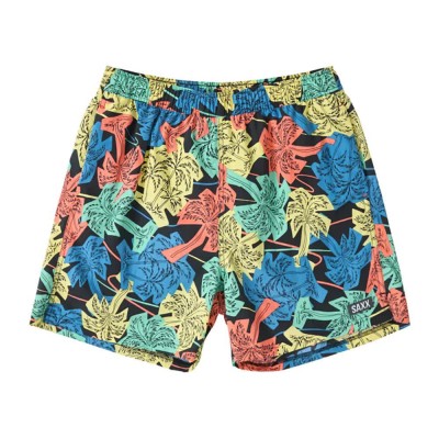 бански,гащета,мъжки,бански,костюми,saxx,underwear,go,coastal,5´´,swimming,shorts,palm,fun,black,(multicolor)