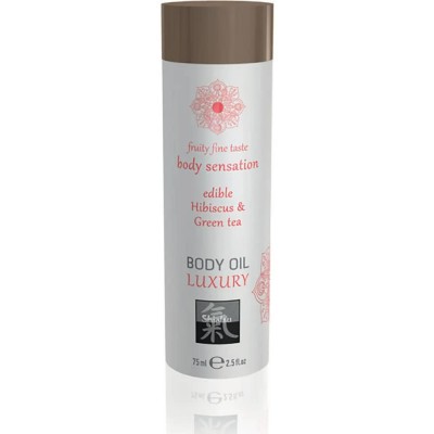 хигиена,тяло,hot,luxury,hibiscus,&,tea,edible,body,oil,75ml,clear,(green)