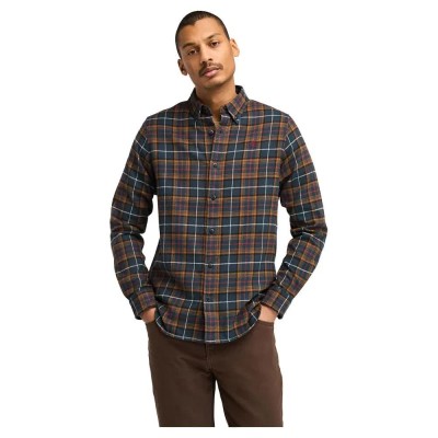 карирана,риза,мъжки,ризи,timberland,midweight,flannel,check,long,sleeve,shirt,brown