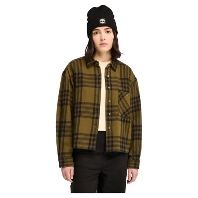 риза,с,дълъг,ръкав,дамски,блузи,дамски,ризи,timberland,midweight,flannel,pocket,long,sleeve,shirt,green