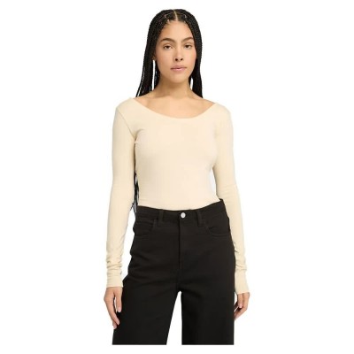 тениска,дамски,тениски,timberland,slim,fit,long,sleeve,t,shirt,beige,(angora)