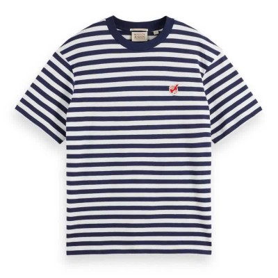 тениска,дамски,тениски,scotch,&,soda,180315,short,sleeve,t,shirt,navy,white,(blue)