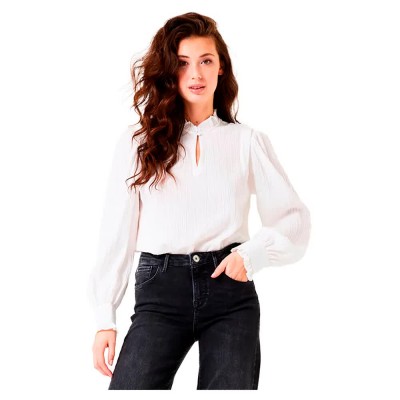 риза,с,дълъг,ръкав,дамски,блузи,дамски,ризи,garcia,w40031,long,sleeve,shirt,off,white