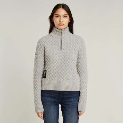 блуза,дамски,пуловери,дамски,плетени,дрехи,g,star,chunky,skipper,sweater,whitebait,htr,(grey)