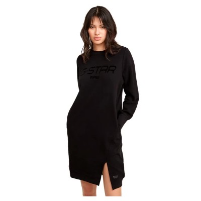 рокля,дамски,поли,и,рокли,g,star,flock,print,long,sleeve,dress,black