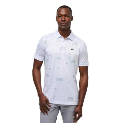 мъжки,блузи,с,яка,travis,mathew,tiki,mapes,print,short,sleeve,polo,white,(white)