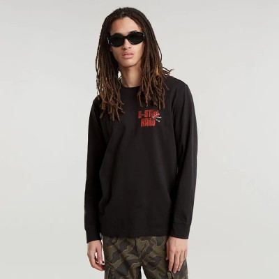 тениска,мъжки,тениски,g,star,big,crane,long,sleeve,t,shirt,black