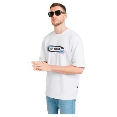 тениска,мъжки,тениски,g,star,gradient,old,skool,logo,short,sleeve,t,shirt,white