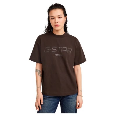 тениска,дамски,тениски,g,star,shiny,print,loose,r,t,short,sleeve,t,shirt,brown,(chocolate,plum)