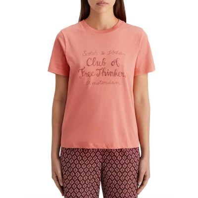 тениска,дамски,тениски,scotch,&,soda,177680,short,sleeve,t,shirt,pink,(clay,pink)