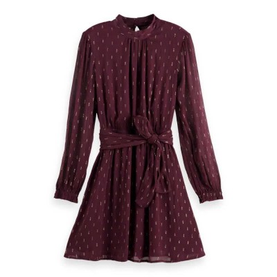 рокля,дамски,поли,и,рокли,scotch,&,soda,178246,long,sleeve,short,dress,purple