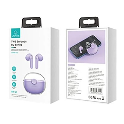слушалки,слушалки,usams,bhubu02,wireless,earphones,purple,(purple)