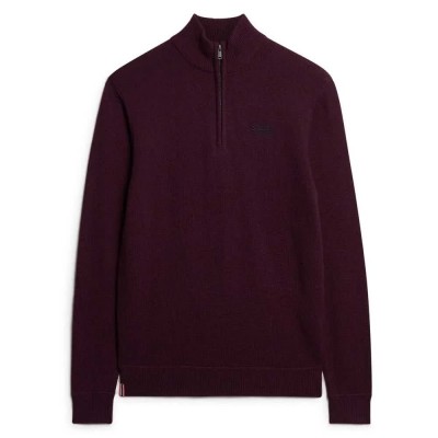 блуза,мъжки,пуловери,superdry,essential,embroidered,half,zip,sweater,dark,berry,(purple)