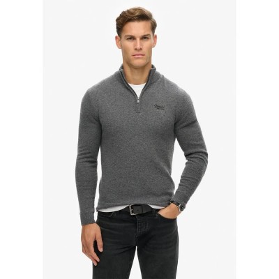 блуза,мъжки,пуловери,superdry,essential,embroidered,half,zip,sweater,gull,grey,marl,(grey)