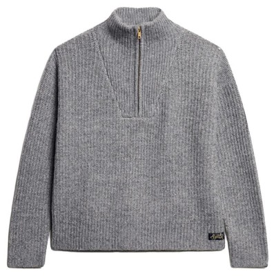 блуза,дамски,пуловери,дамски,плетени,дрехи,superdry,essential,half,zip,sweater,grey