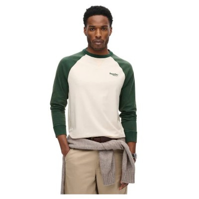 тениска,мъжки,тениски,superdry,essential,logo,baseball,long,sleeve,t,shirt,oatmeal,enamel,green,(white)