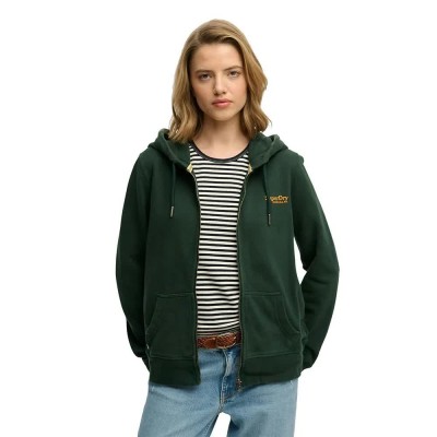 блуза,дамски,блузи,superdry,essential,logo,hb,full,zip,sweatshirt,green,(enamel,green)