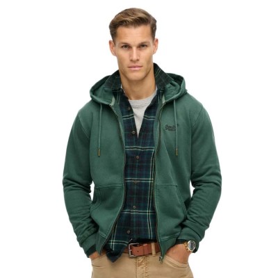 блуза,мъжки,пуловери,superdry,essential,logo,washed,full,zip,sweatshirt,forest,green,(green)