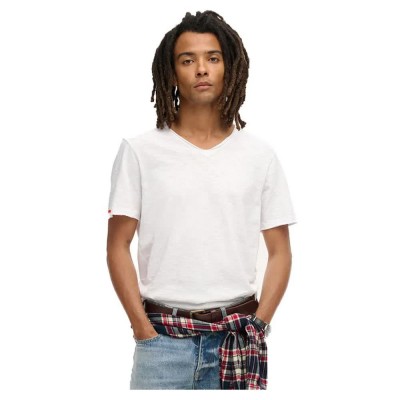 тениска,мъжки,тениски,superdry,raw,edge,slub,v,short,sleeve,t,shirt,optic,(white)