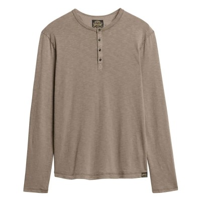 тениска,мъжки,тениски,superdry,slub,grandad,long,sleeve,t,shirt,walnut,brown,(brown)