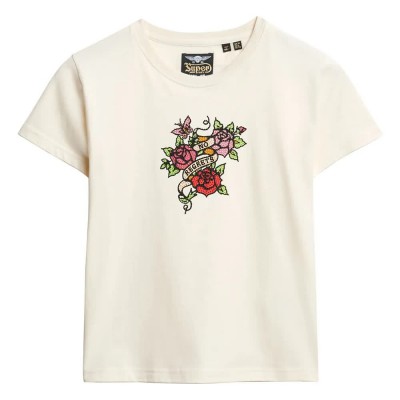 тениска,дамски,тениски,superdry,small,tattoo,rhinest,fittd,short,sleeve,t,shirt,rice,white,(beige)