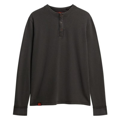 тениска,мъжки,тениски,superdry,vintage,textured,grandad,long,sleeve,t,shirt,washed,black,(black)