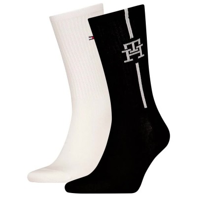 чорапи,мъжки,чорапи,tommy,hilfiger,701229850,crew,socks,2,pairs,white,black,(black,white)