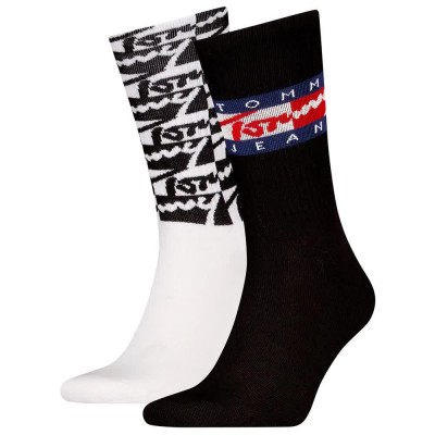 чорапи,мъжки,чорапи,tommy,hilfiger,701229891,crew,socks,2,pairs,white,black,(black,white)
