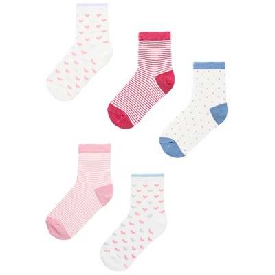 чорапи,мъжки,чорапи,дамски,чорапи,zippy,zkgun0302,socks,5,pairs,white,pink,(mixed)