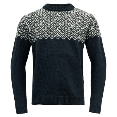 блуза,мъжки,пуловери,devold,of,norway,bjørnøya,wool,sweater,ink,offwhite,(black)