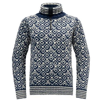 блуза,мъжки,пуловери,devold,of,norway,svalbard,wool,zip,neck,sweater,blue