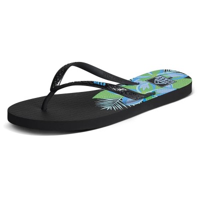 джапанки,дамски,сандали,и,чехли,reef,seaside,prints,flip,flops,plumeria,blue,(black)
